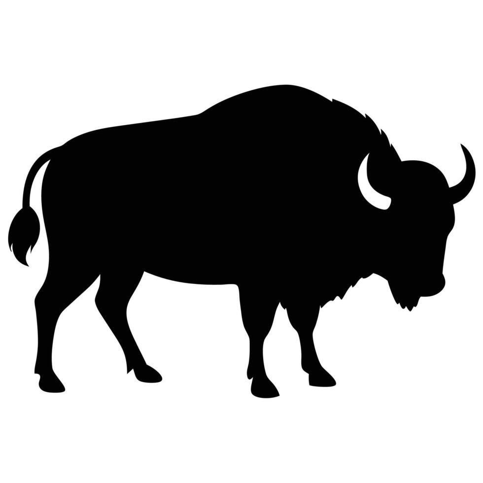 Buffalo Silhouette Art Icon in Power Design vector