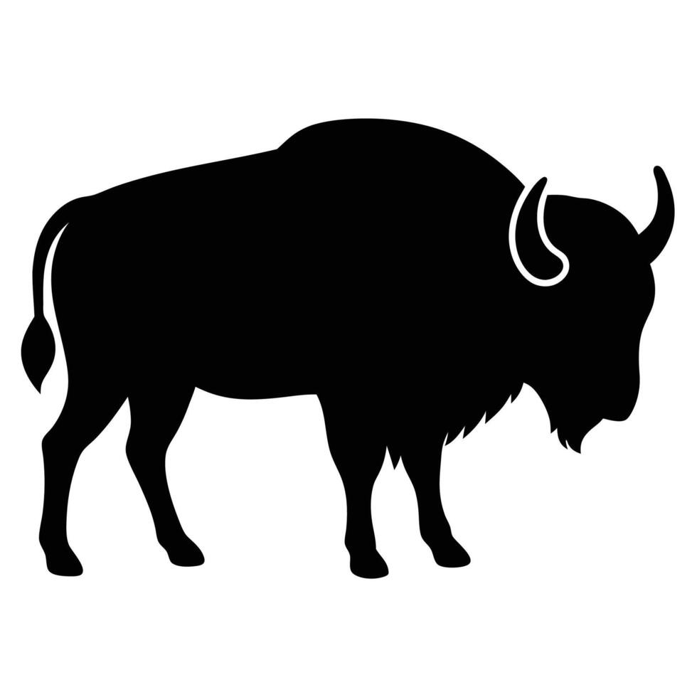 Buffalo Silhouette Art Icon in Elegant Design vector