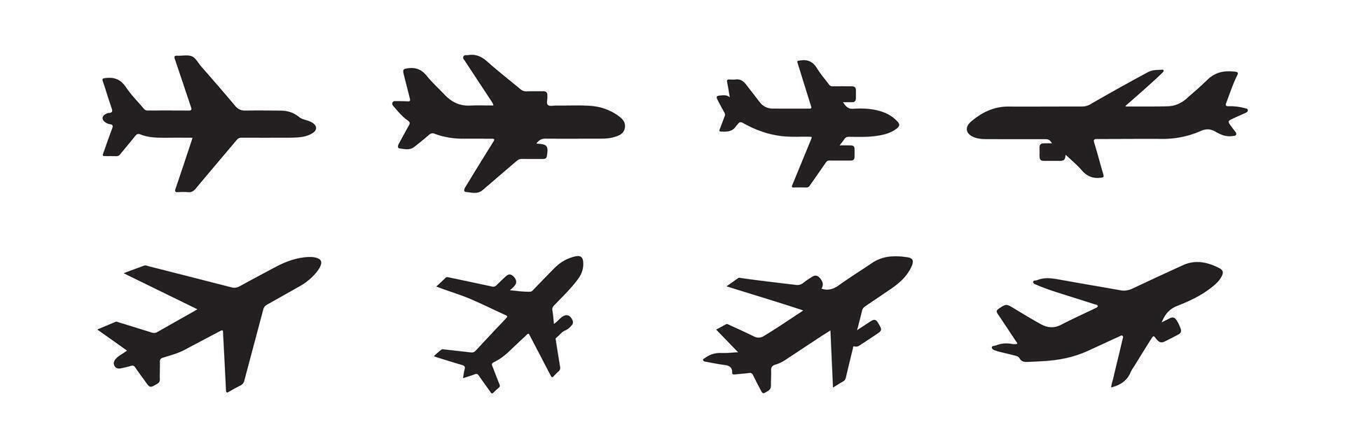 Airplane icon set design. Aircraft illustration design. vector