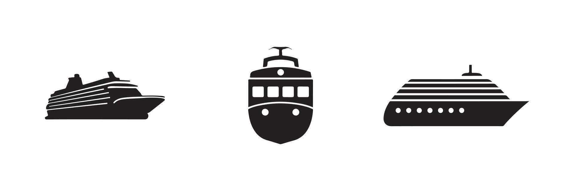 Ship icon set. Cruise ship symbol design on white background vector