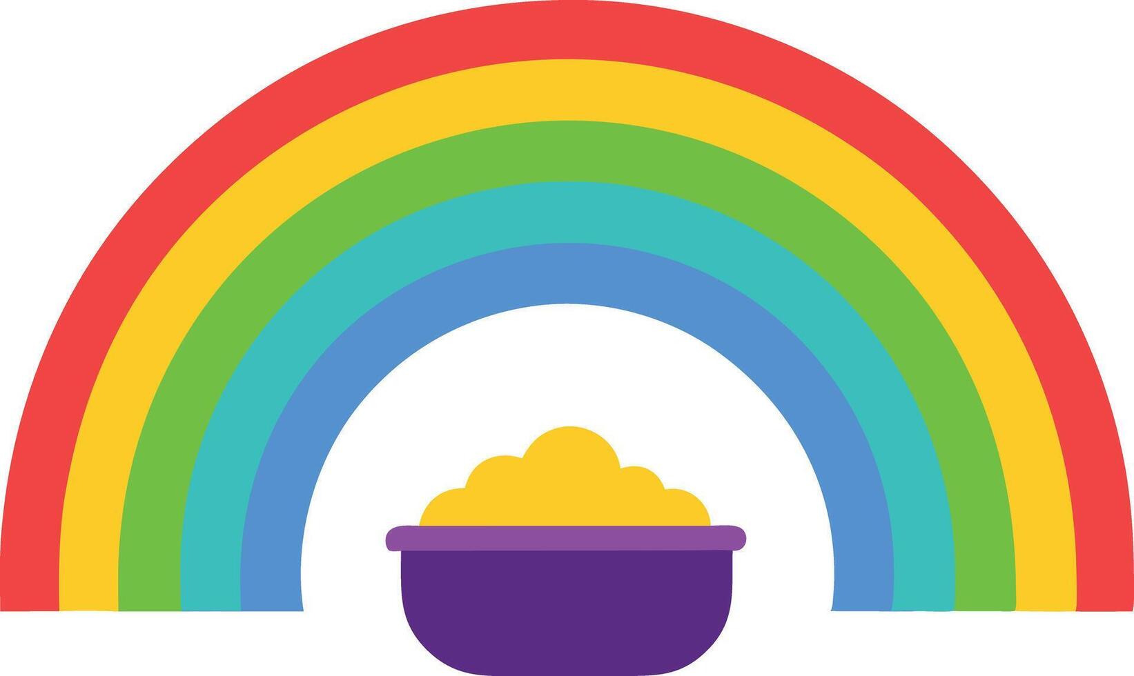 Rainbows End Pot of Gold, Leprechauns Treasure, Lucky Charm vector