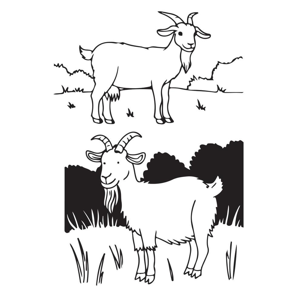 Goat on a farm animal vector