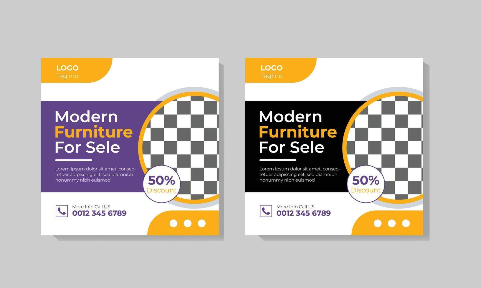 Modern Furniture sale social media post vector