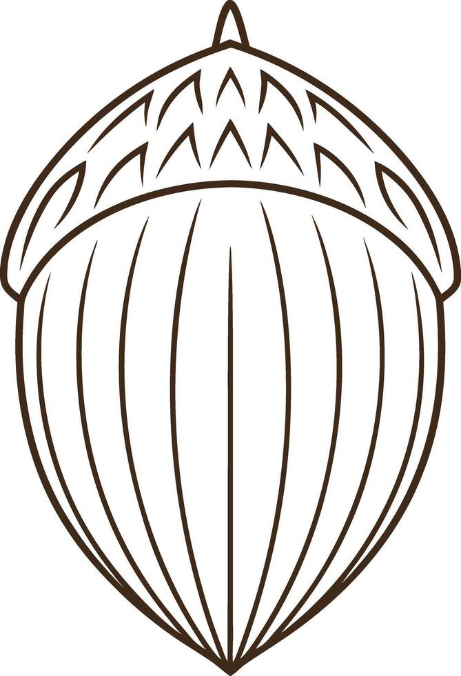 Stylized Acorn Illustration Nature, Autumn, Fall, Graphic, Design, Nut, Seed, Botany, Line Art, Simple vector
