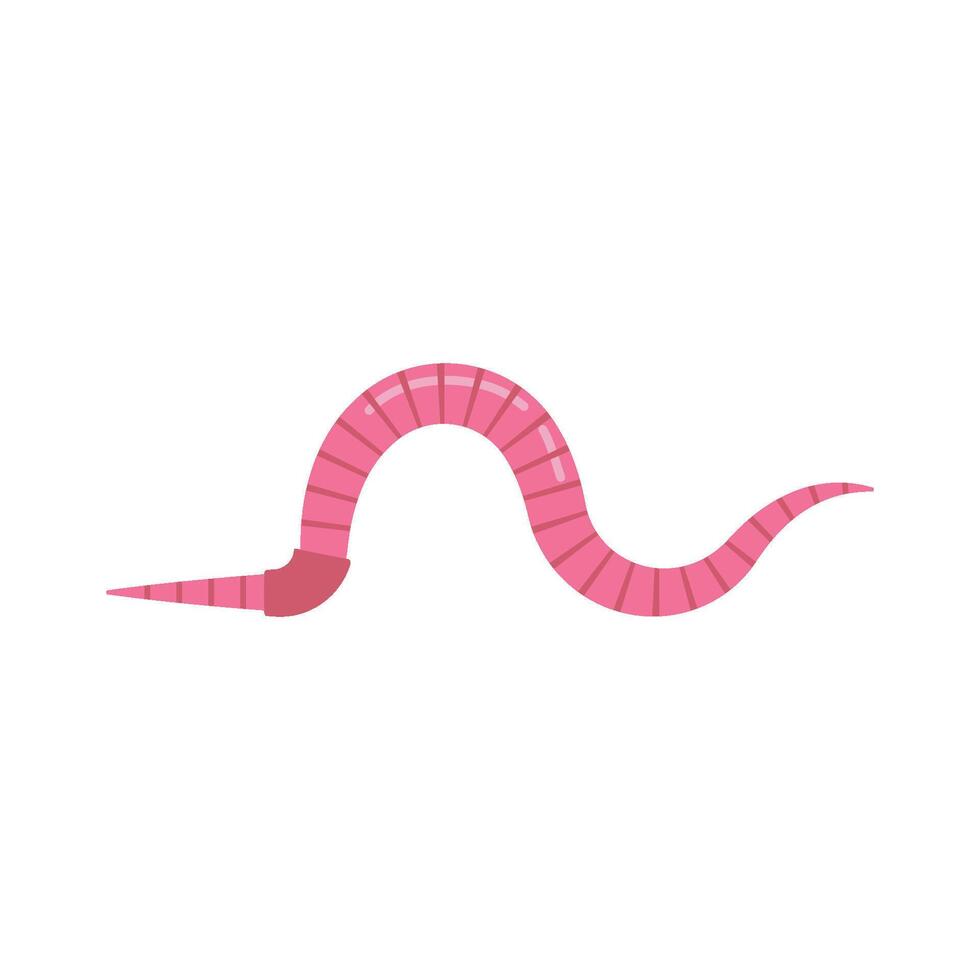 Worm illustration logo design vector