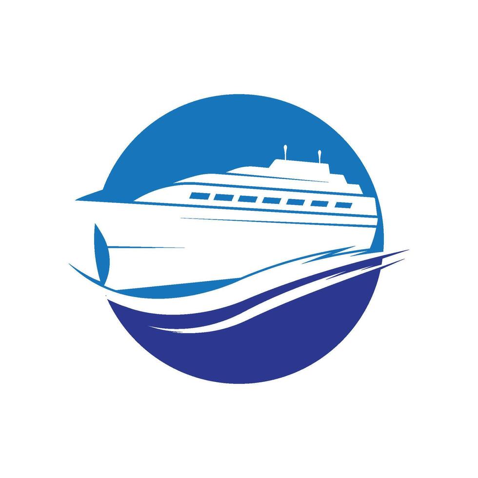 cruise ship Logo Template flat design vector