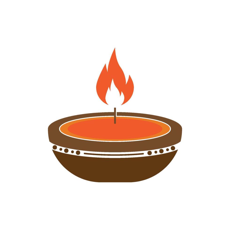 Diwali Canddle icon design vector