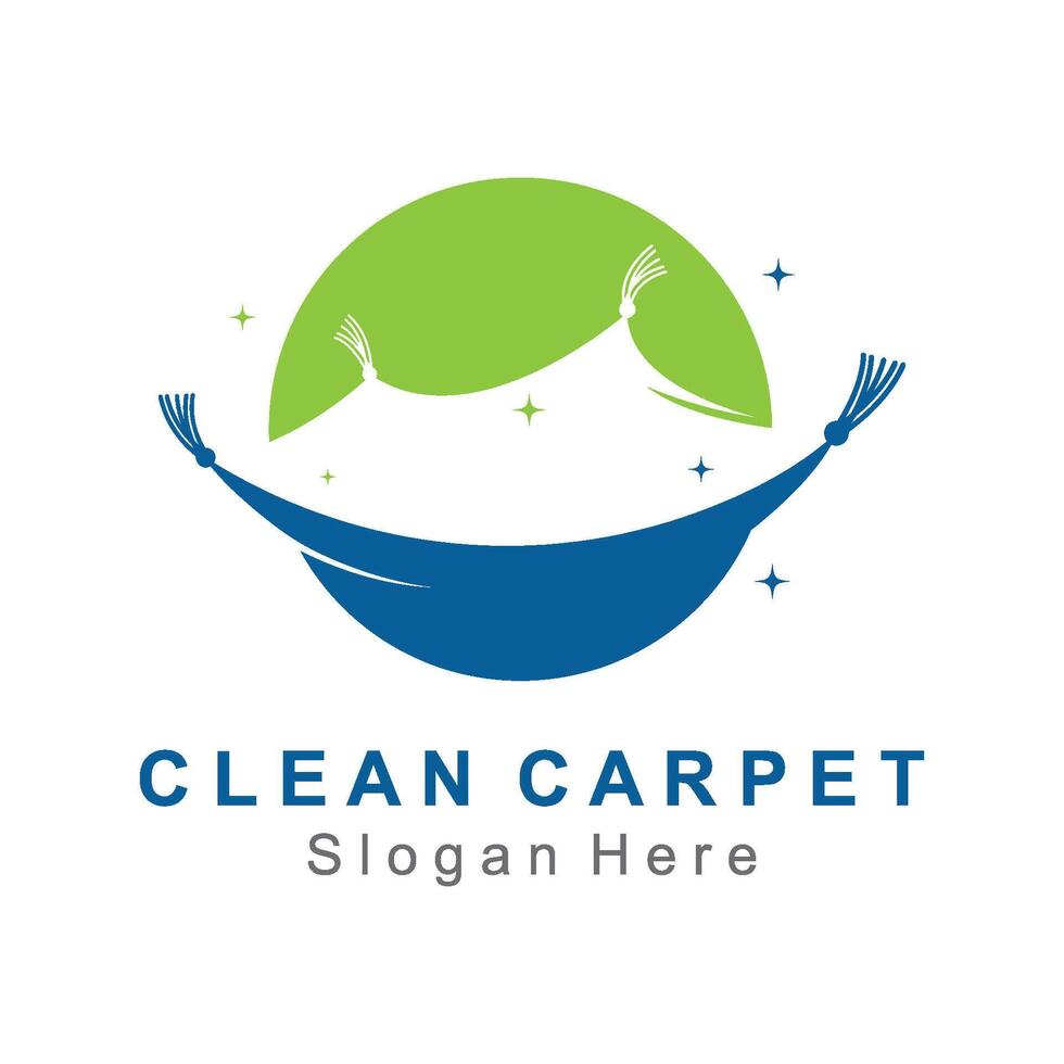 Clean carpet logo. Interiors cleaning service business logo flat design vector