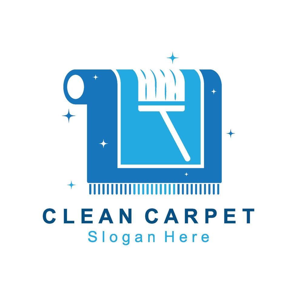 Clean carpet logo. Interiors cleaning service business logo vector