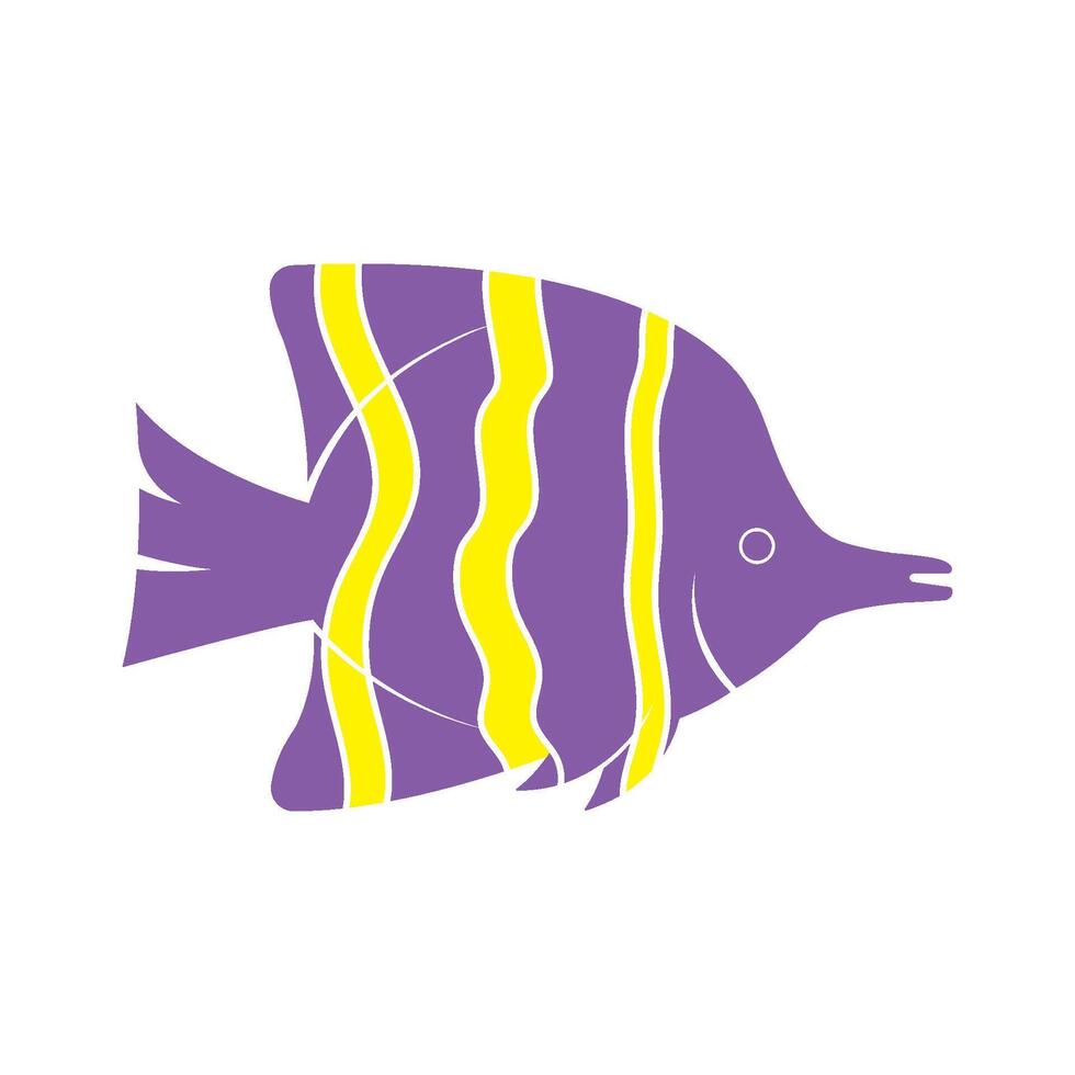 Tropical fish logo icon style design vector