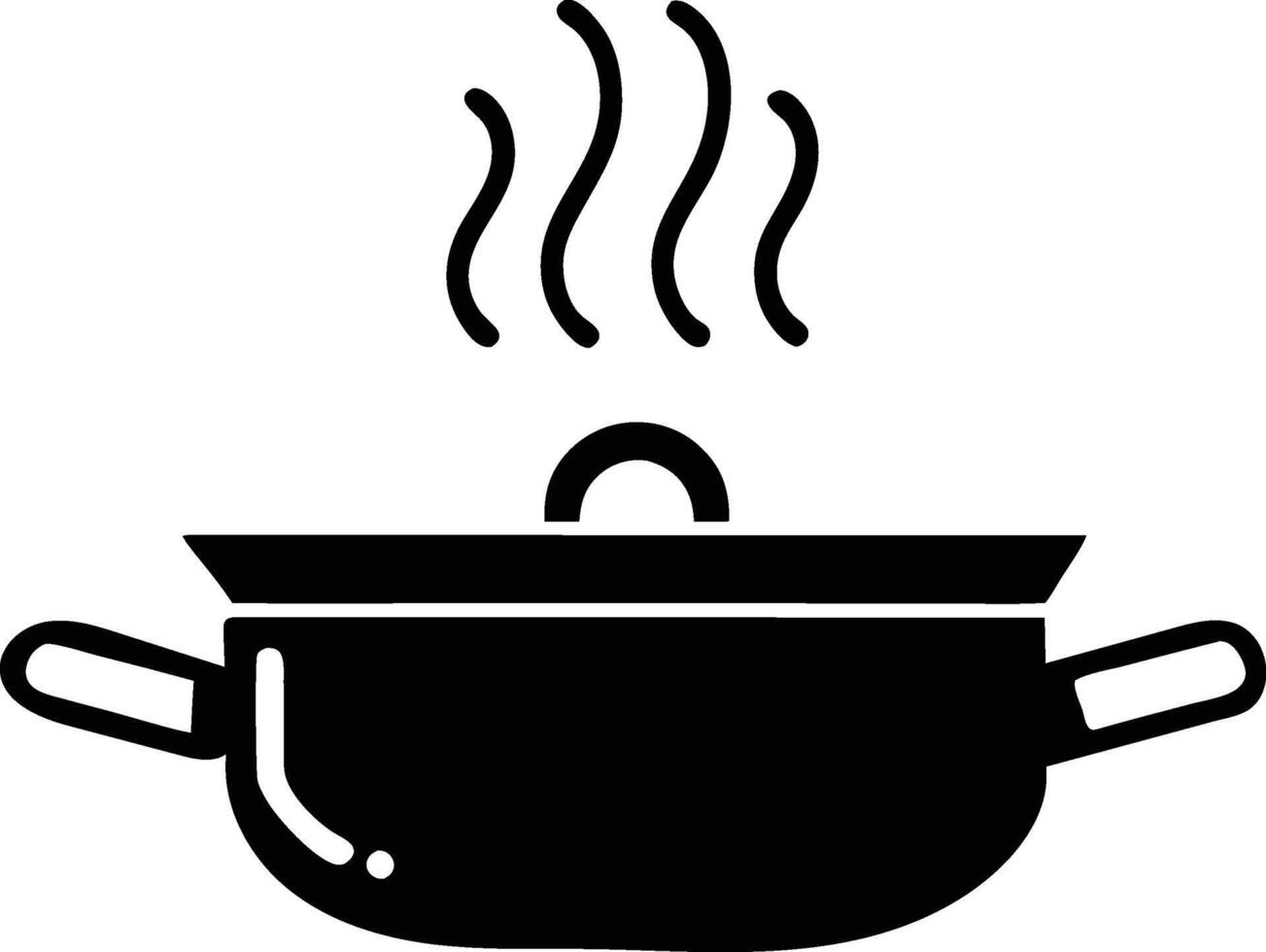 Pan with Steaming Food vector