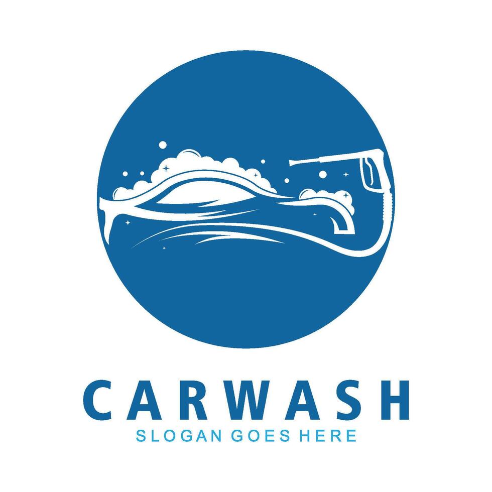 Car wash logo flat design template vector
