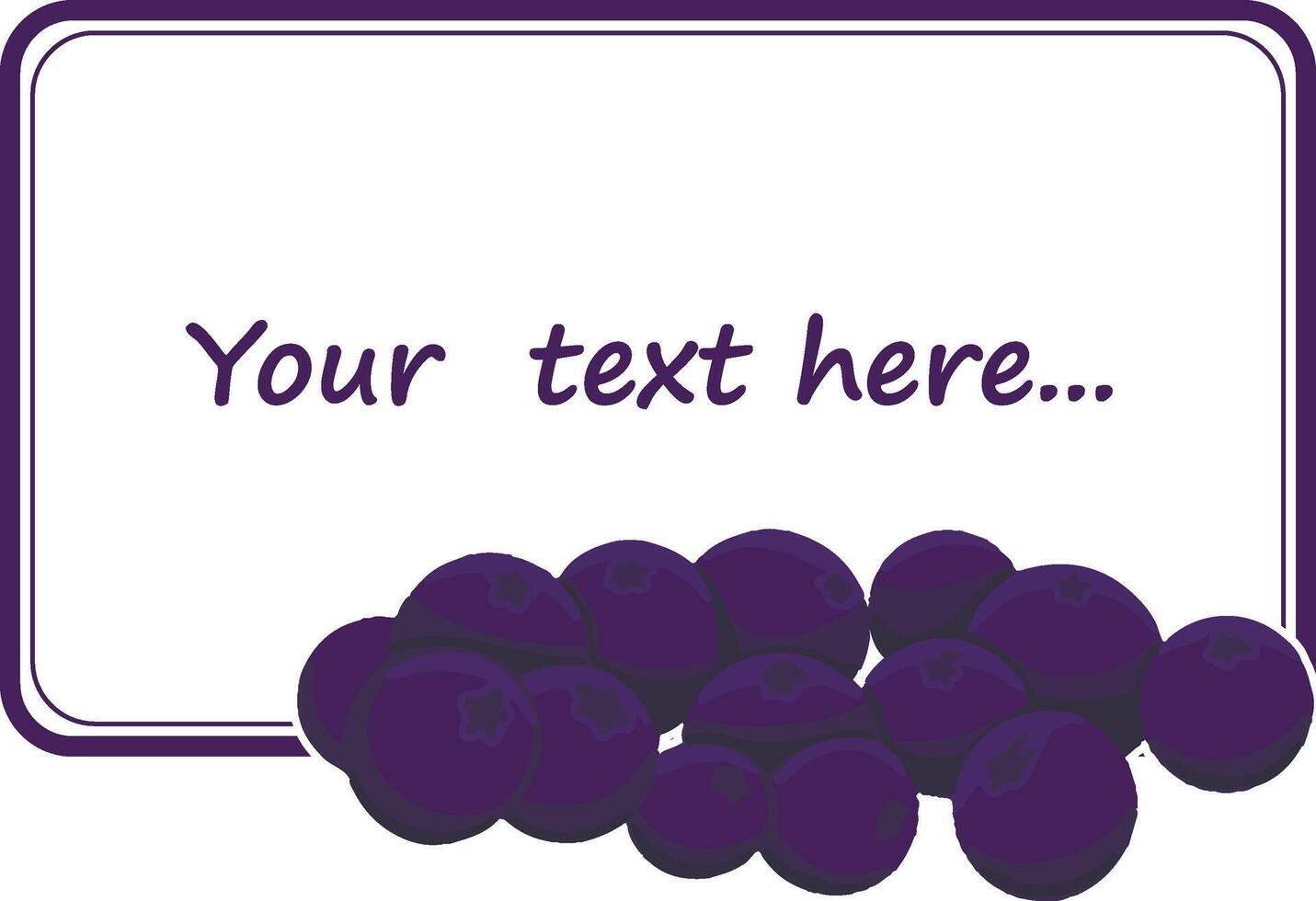 Banner with hand drawn blueberry. vector