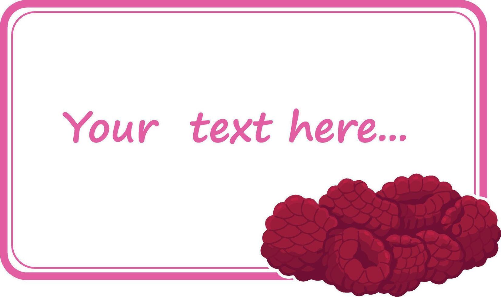 Banner with hand drawn raspberry. vector