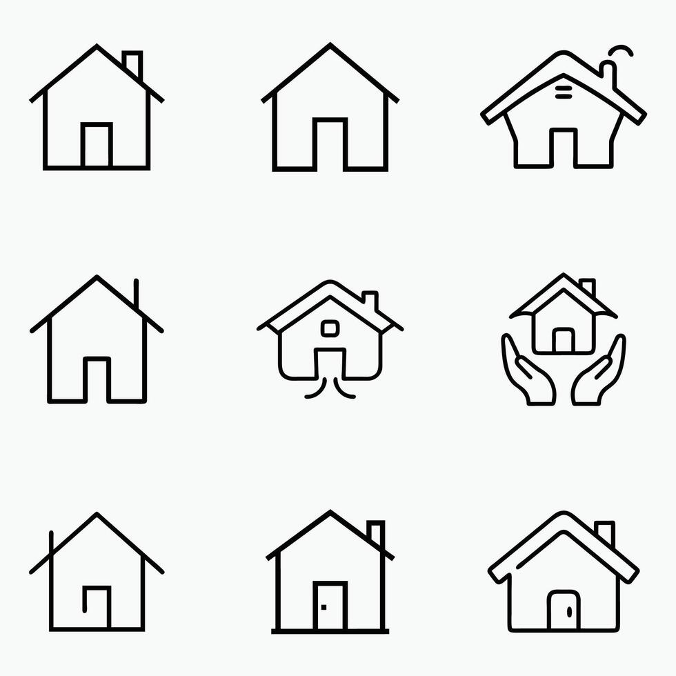 House Icon Line art vector