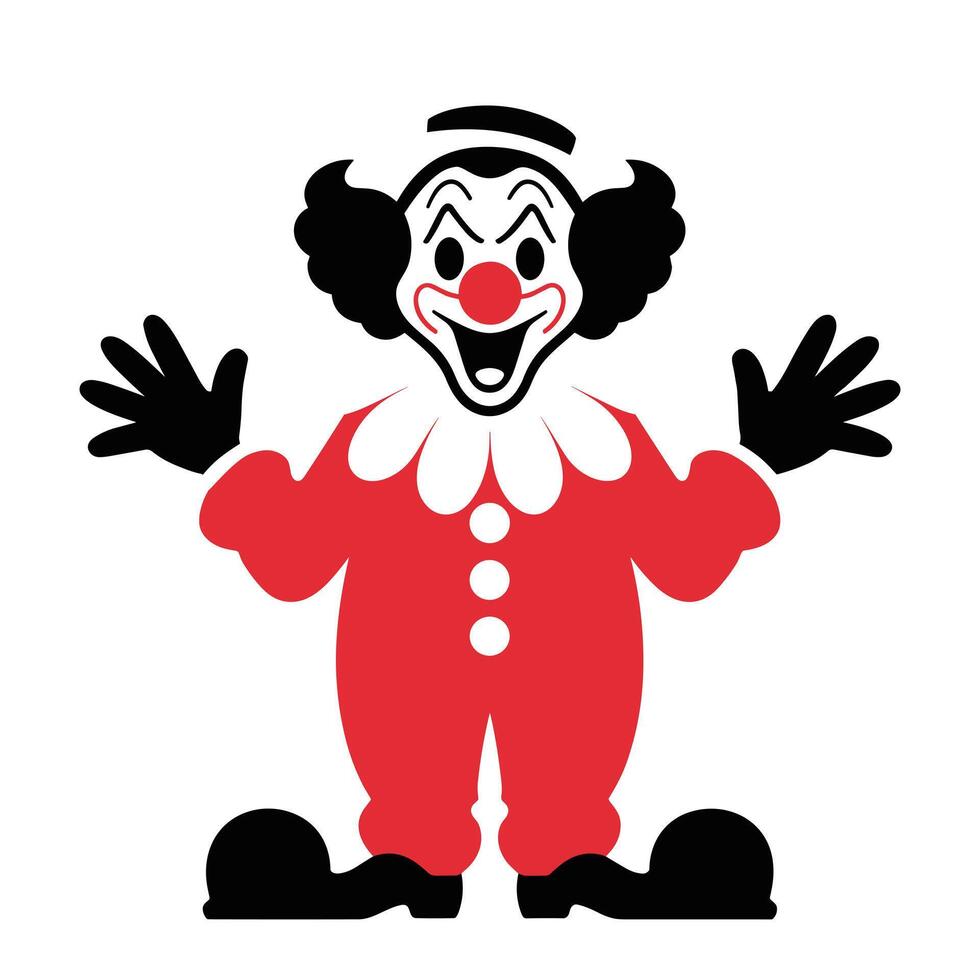 Friendly, yet unsettling clown graphic design vector