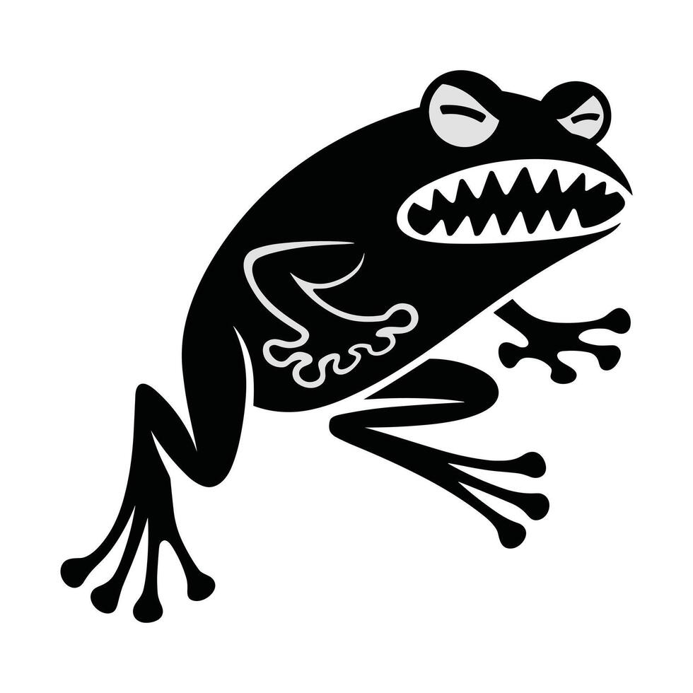 Angry Frog Silhouette Design for Graphic Use vector