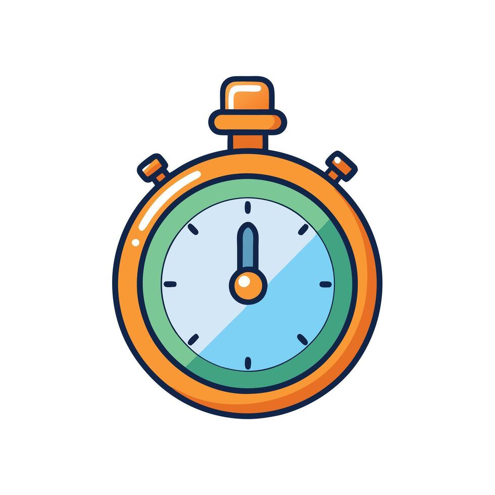Classic Orange Stopwatch Timer Icon Illustration Design Element vector