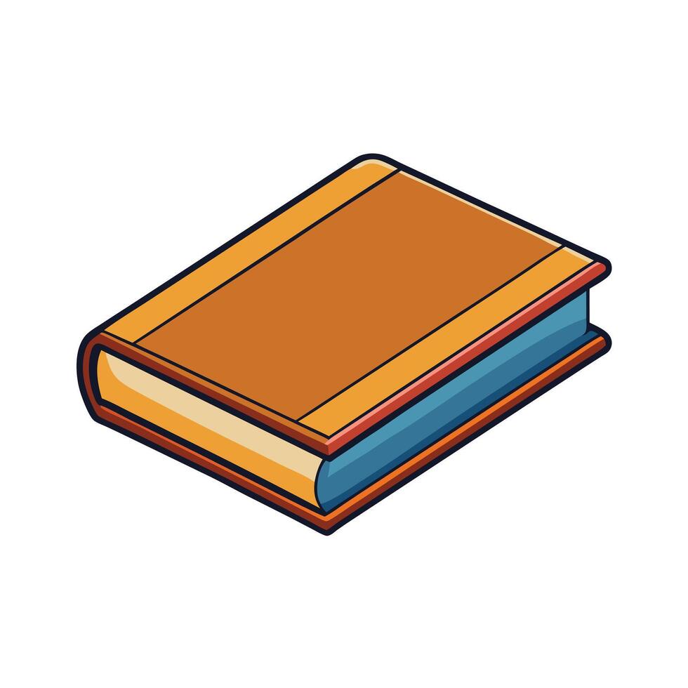A Colorful Isometric Illustration of a Closed Book Ready for Reading vector