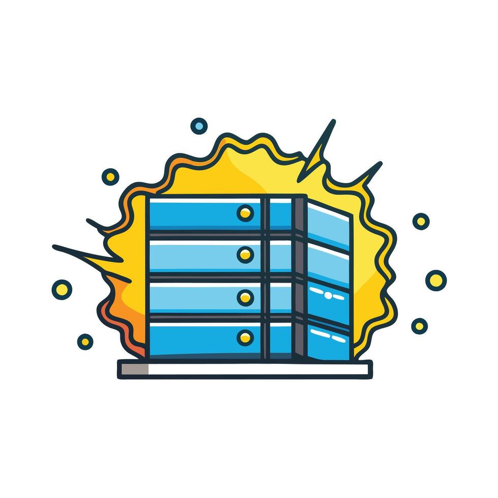 Powerful Server Rack Blazing with High Performance and Data Transfer Speed vector