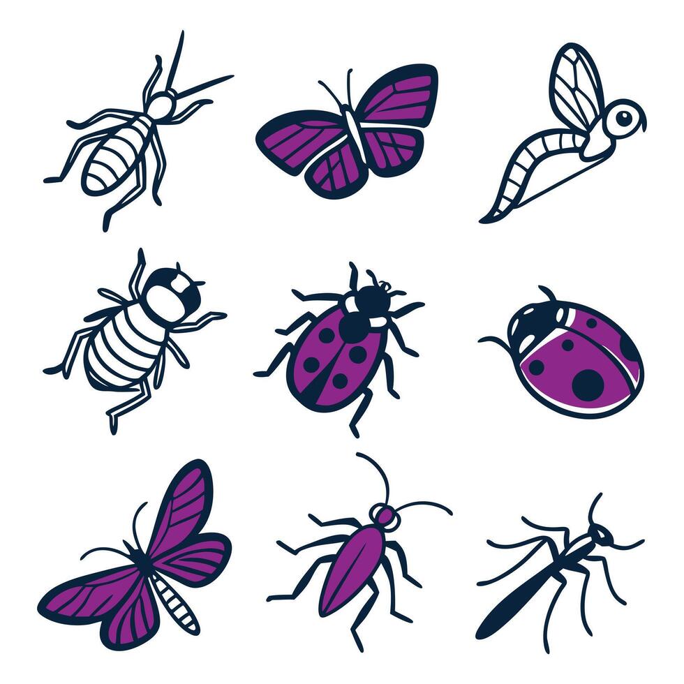 Different insect Set Illustration vector
