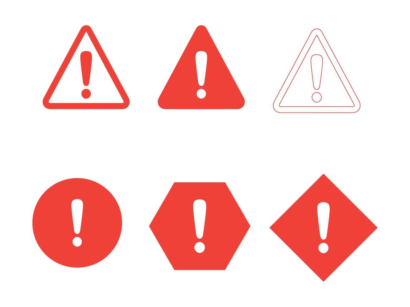 Set of warning triangle icons vector