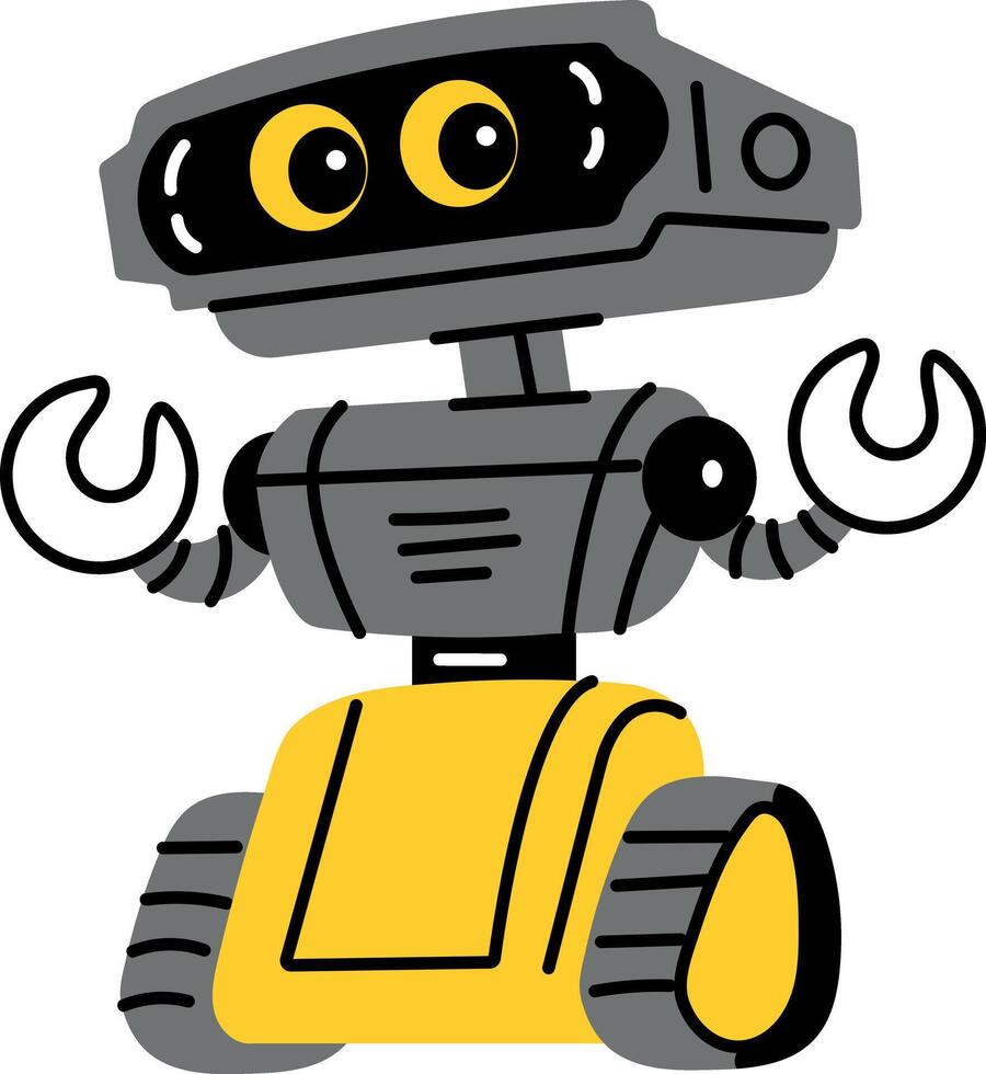 Cute robot illustration in flat style vector