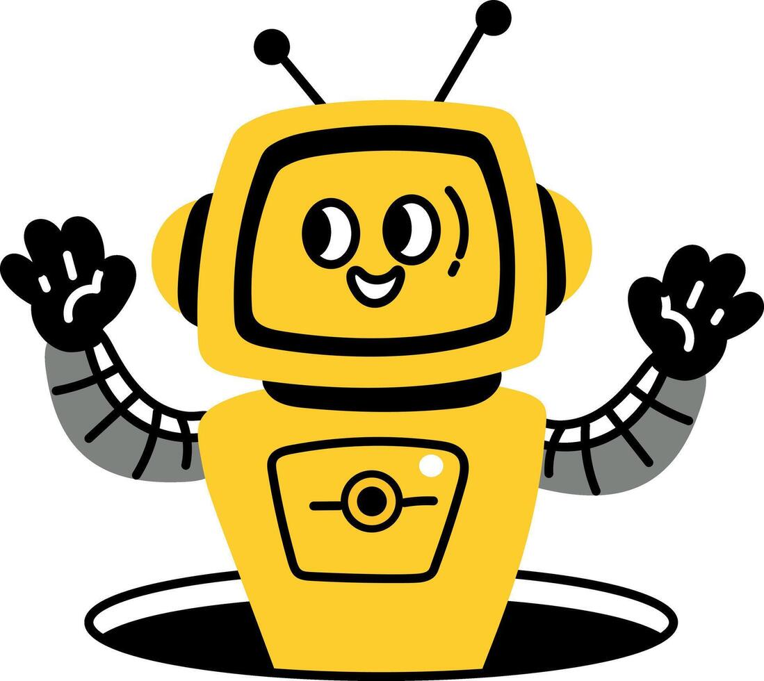 A cute bot assistant illustration in flat style vector