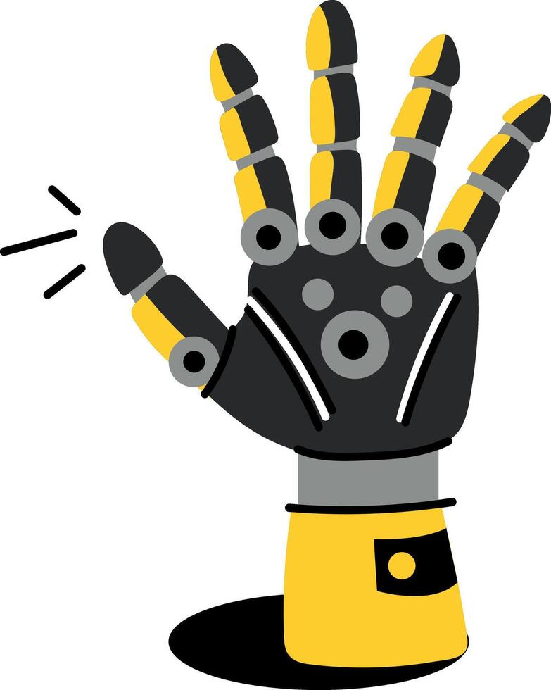 A flat style illustration of robotic hand vector