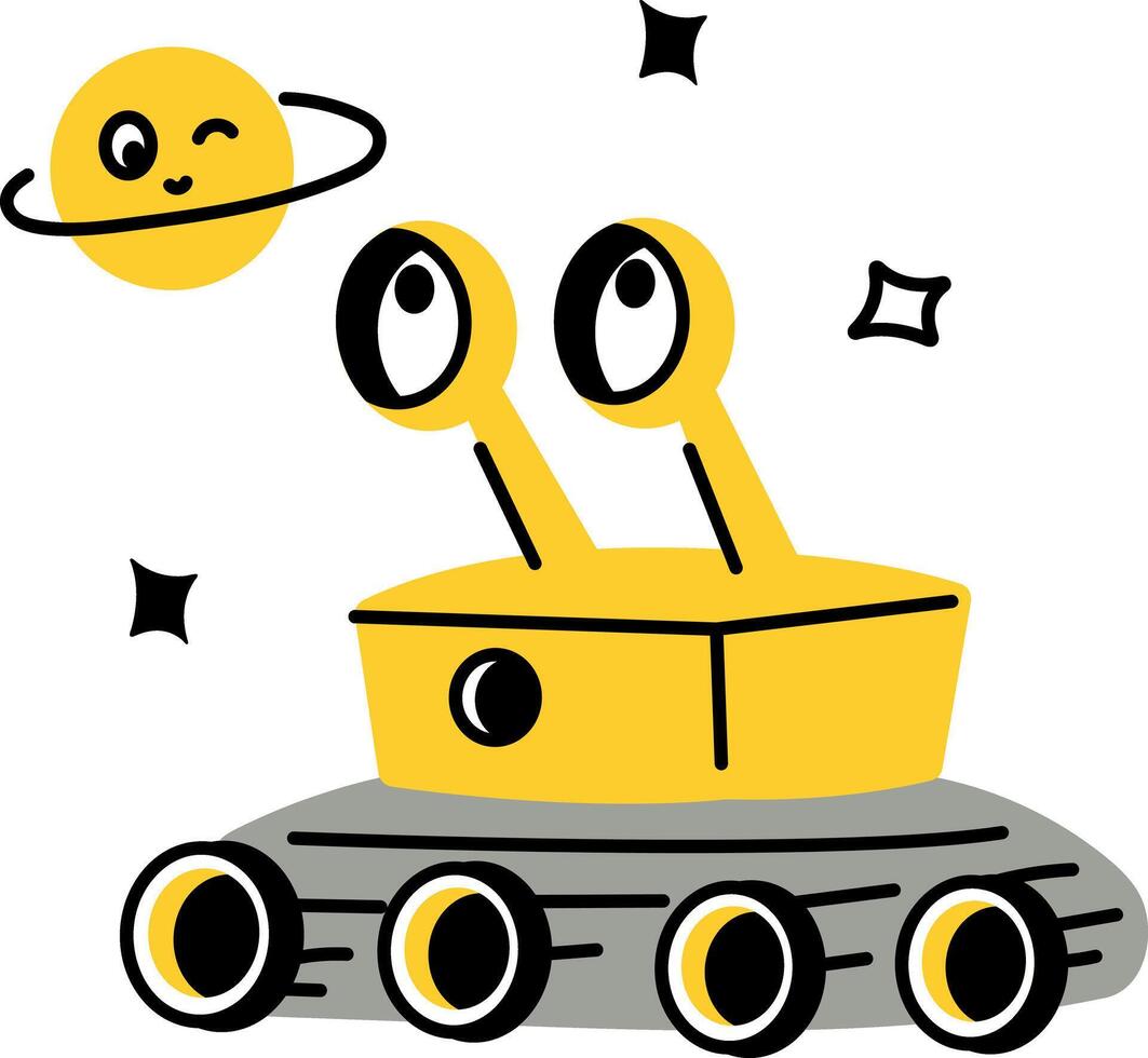 Lunar rover machine illustration in flat style vector