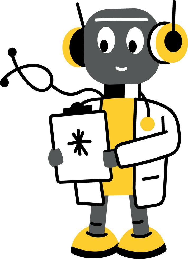 Medical bot character illustration in flat style vector