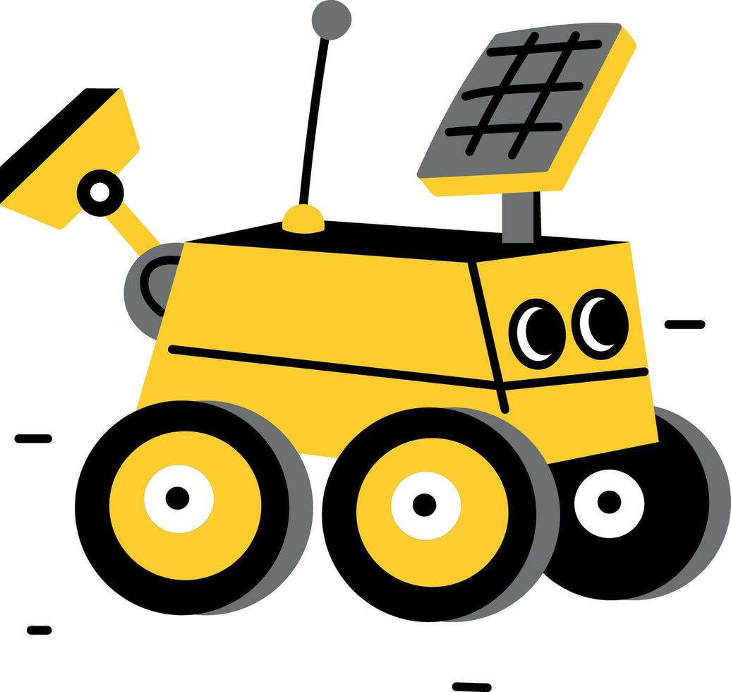 A flat style illustration of space robot vehicle vector