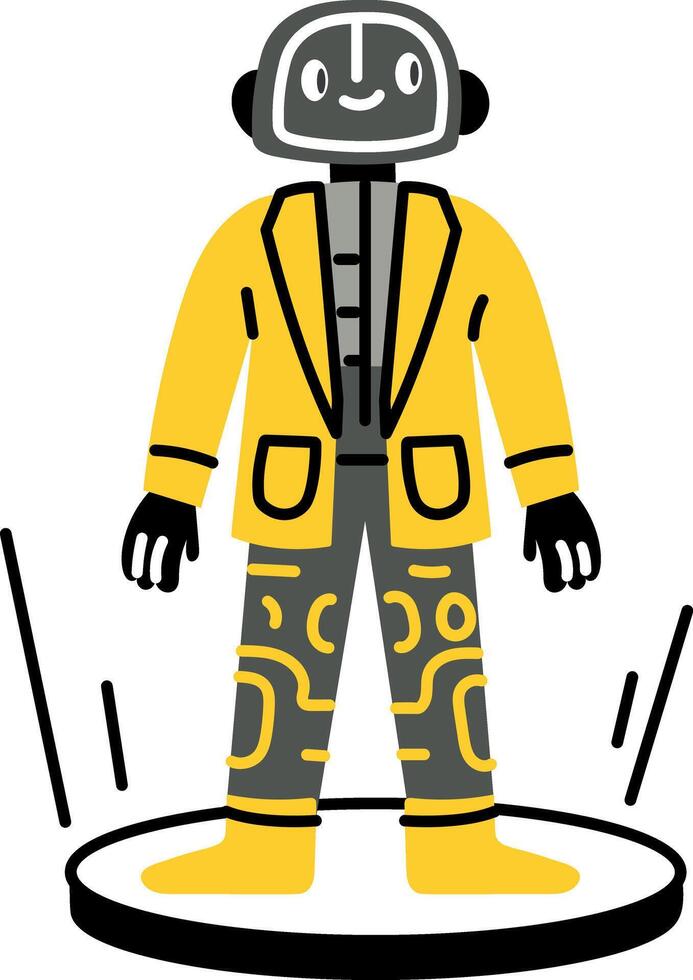 A flat style illustration of robot fashion vector