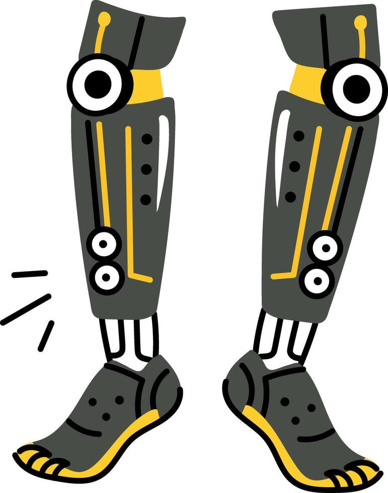 Robotics legs illustration in flat style vector