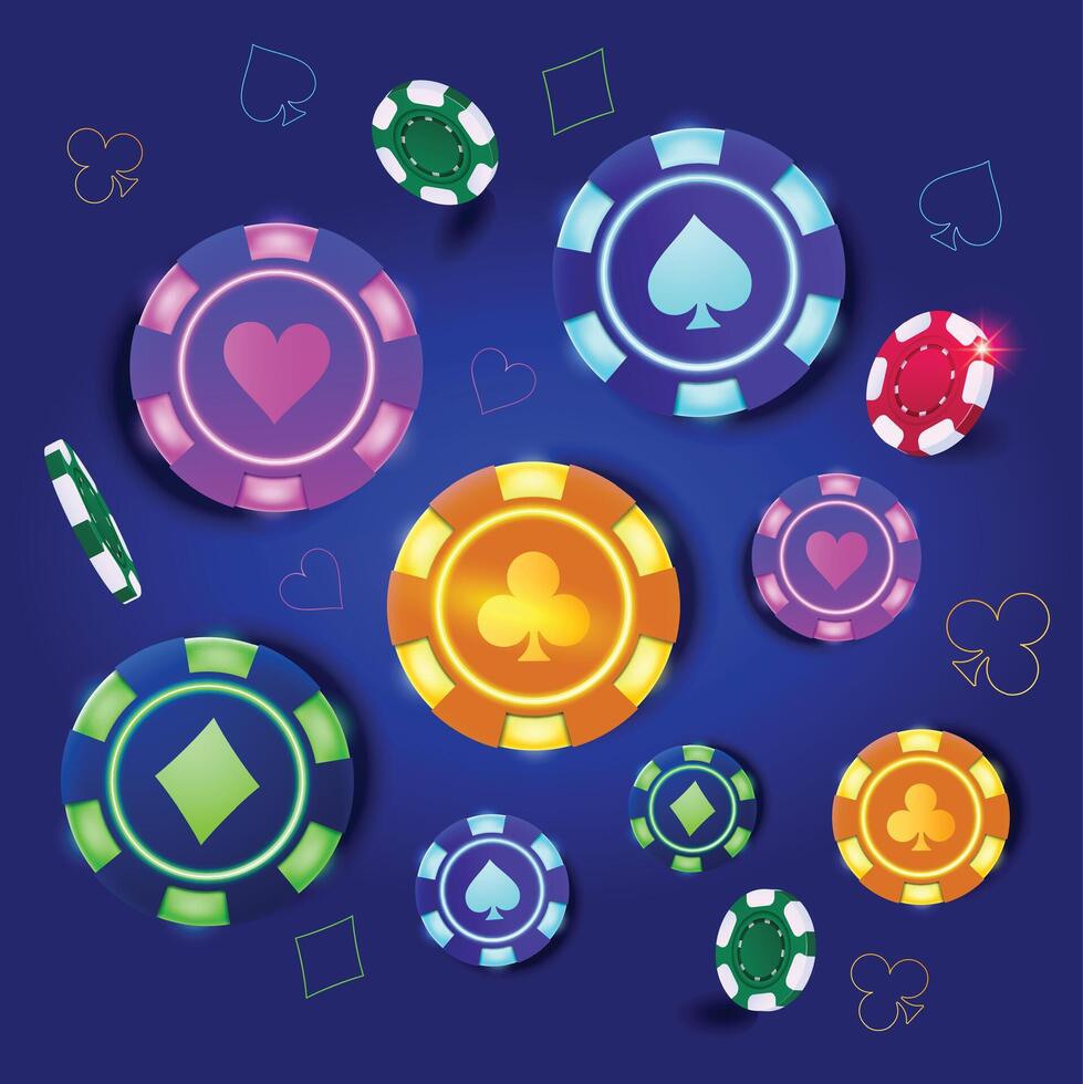 Poker Game, Tokens Background vector