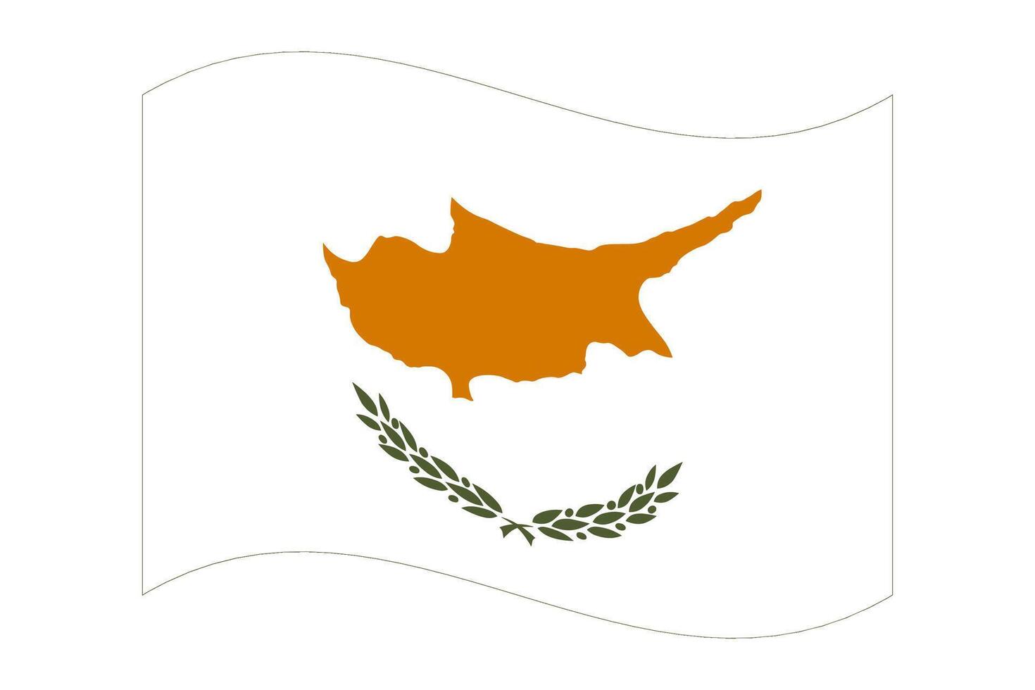 Wavy flag of Cyprus, isolated on a transparent background. Flag of Republic of Cyprus. illustration. vector