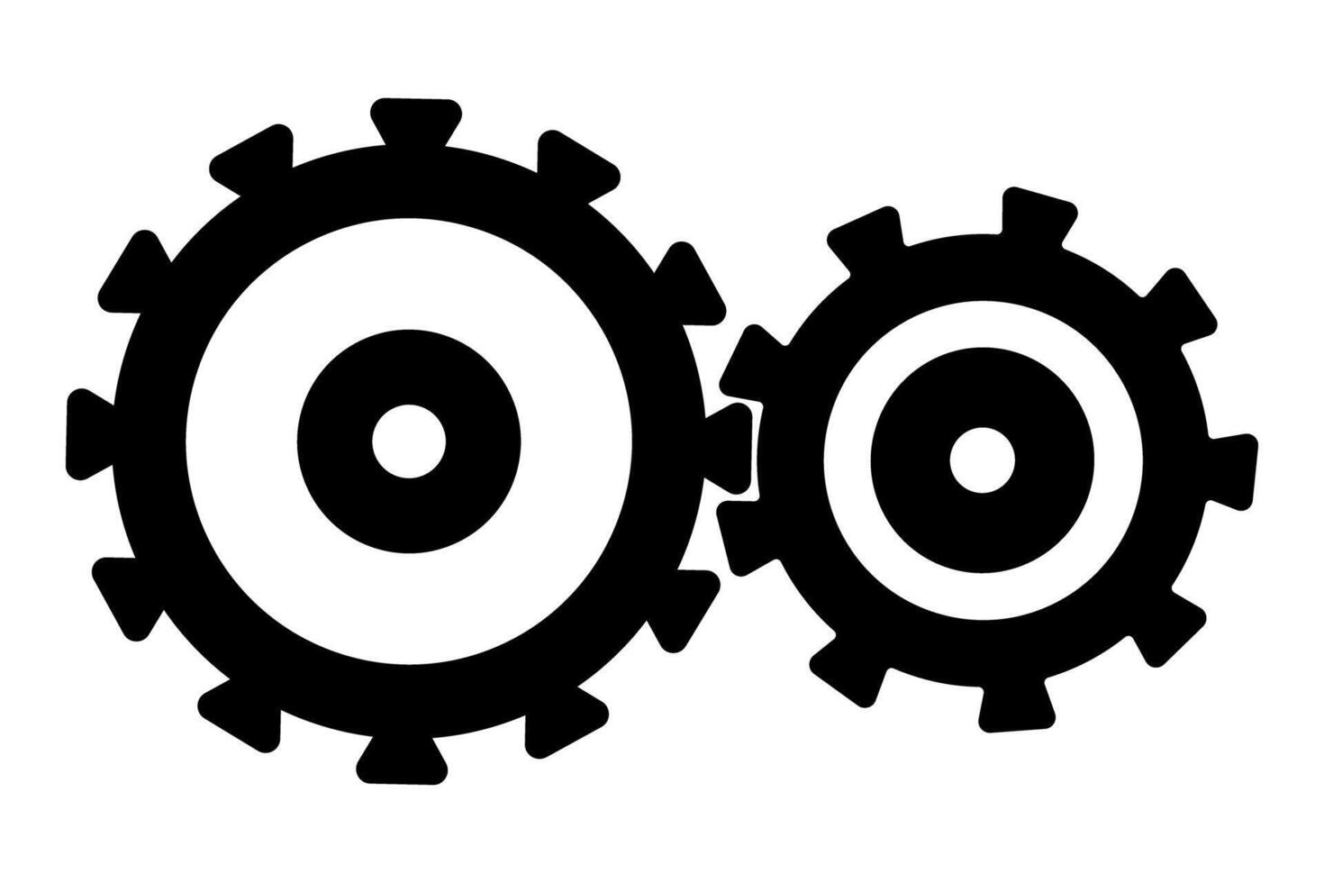 Icon symbol of Interlocking gears symbolizing teamwork vector