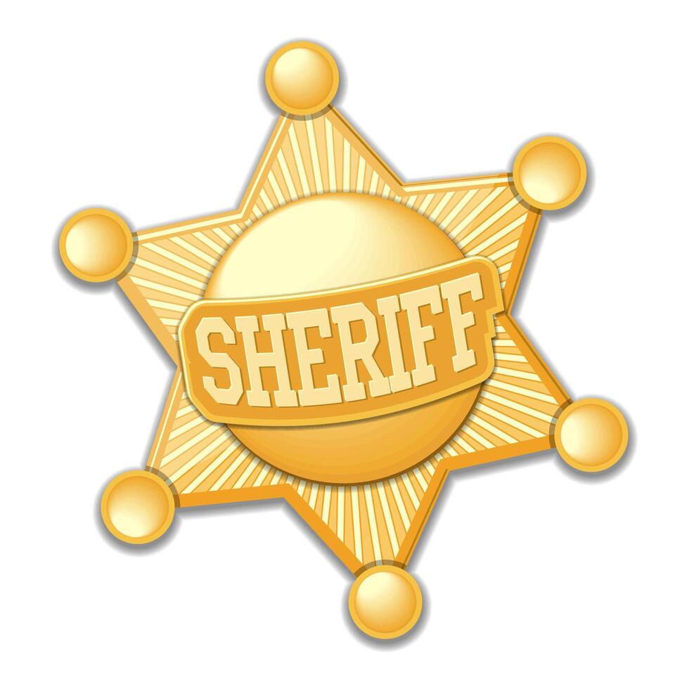 sheriff six pointed star icon vector