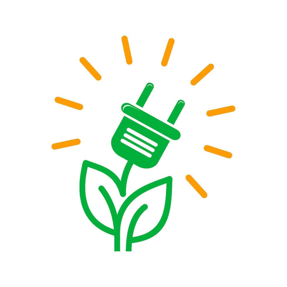 Green clean energy logo vector