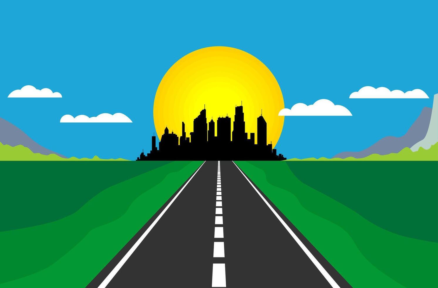 Highway to the city vector