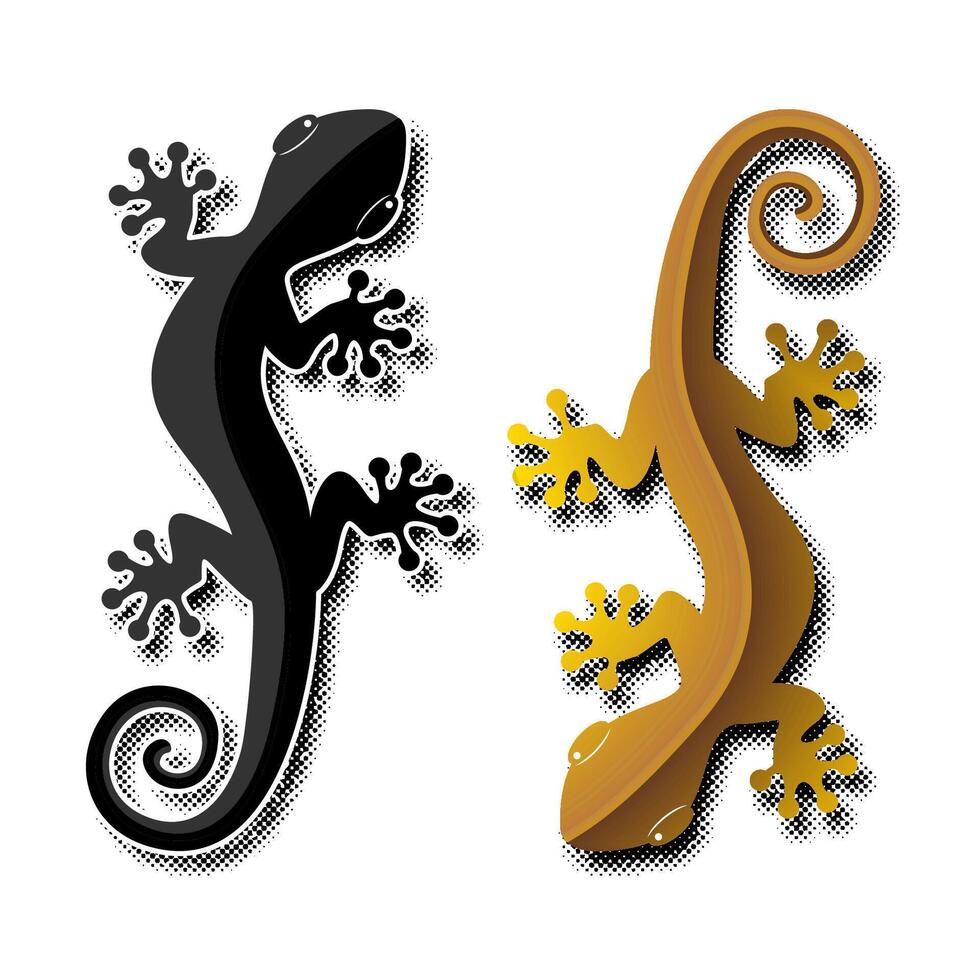 lizard gecko in cartoon style vector