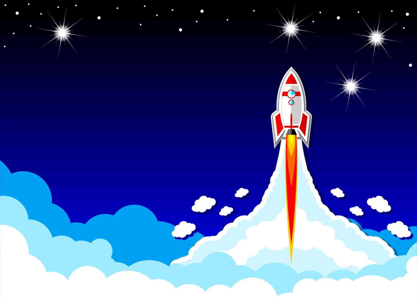 startup business rocket launch vector