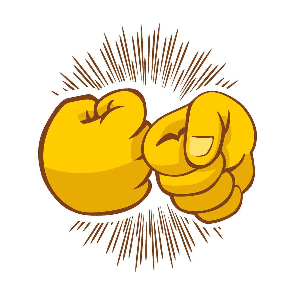 fist bump comic icon vector