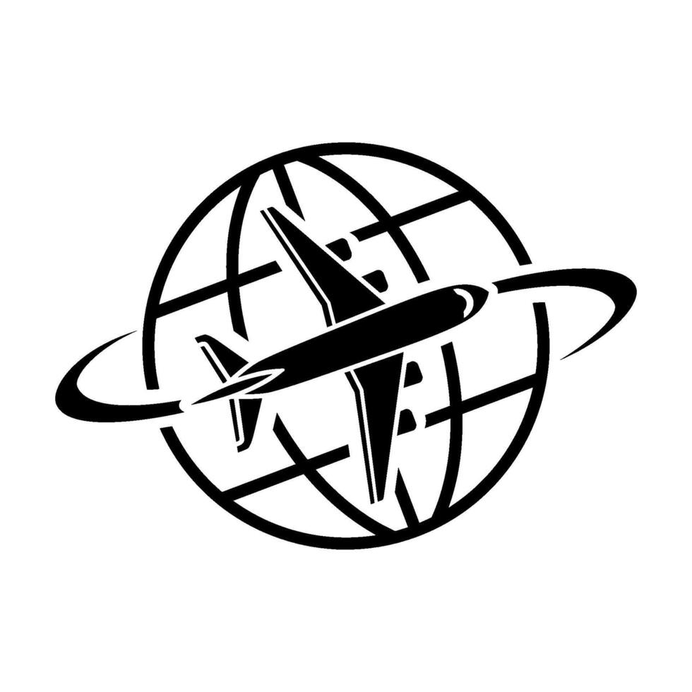 International air travel icon vector