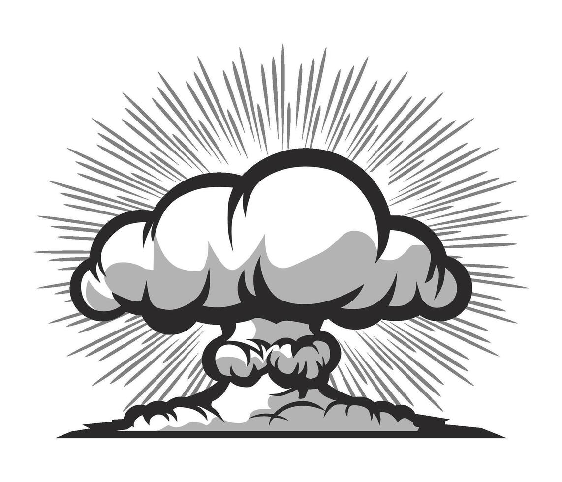 nuclear explosion mushroom cloud vector