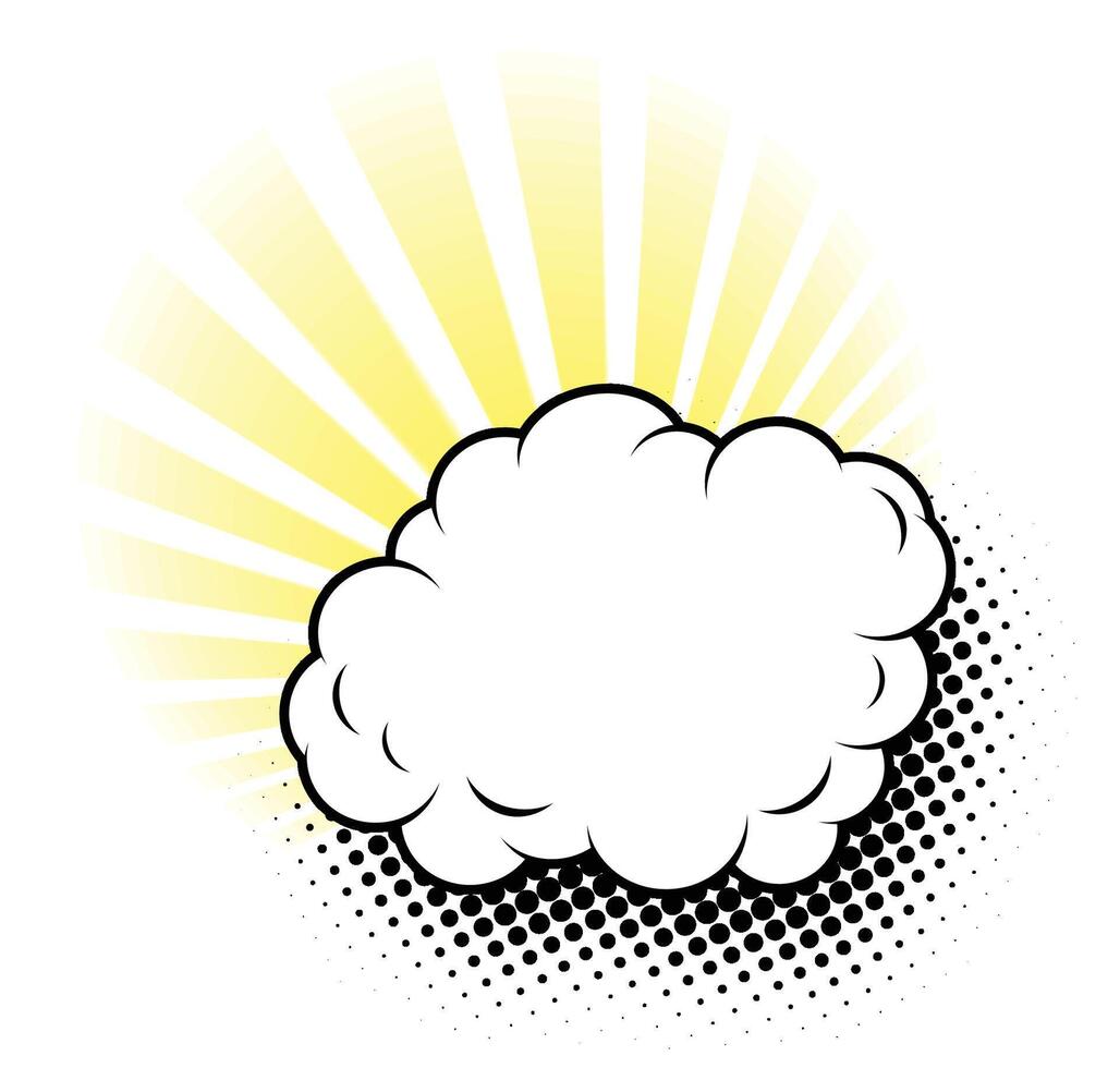 sun rays shine from behind cloud vector