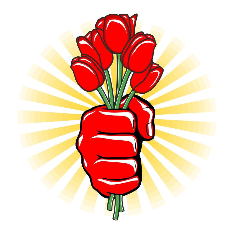 Tulips flowers for you vector