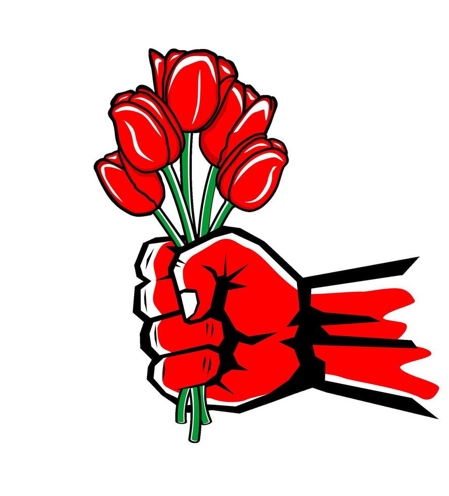 Tulips flowers for beloved vector
