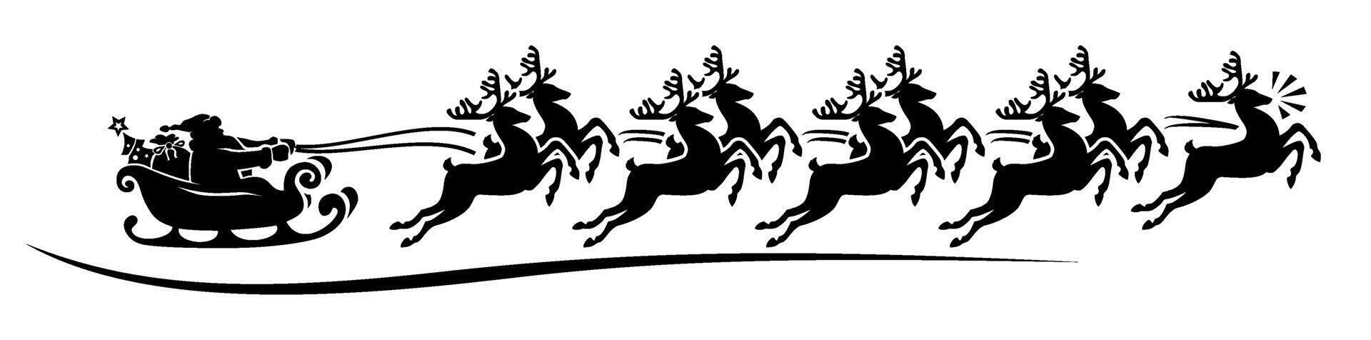 Team of nine reindeer vector