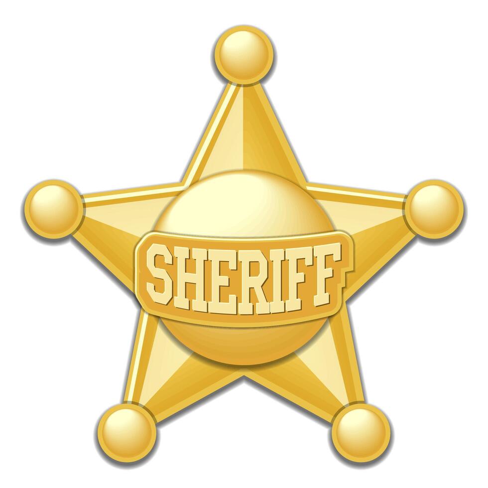 sheriff five pointed star icon vector